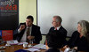 Al centro, Philip Noonan, Director General de IP Australia, junto a las autoridades durante su visita a las dependencias de INAPI.